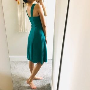 Emerald cage top midi dress